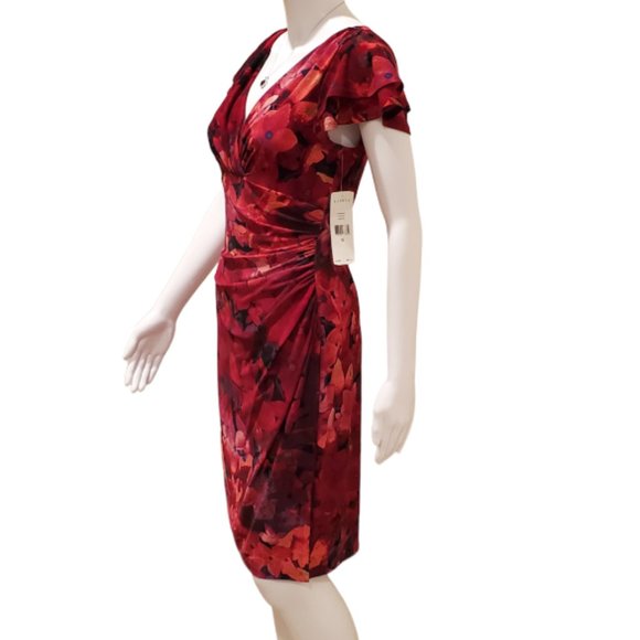 NWT LAUREN RALPH LAUREN Flutter Sleeve Dress- Floral Pattern - Picture 2 of 6